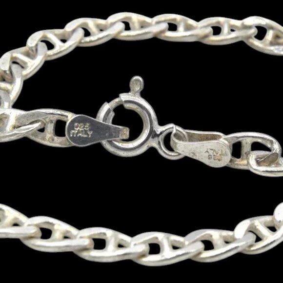 Italian Sterling Silver Mariner's Anchor Link 30" Chain Unisex - Picture 7 of 7